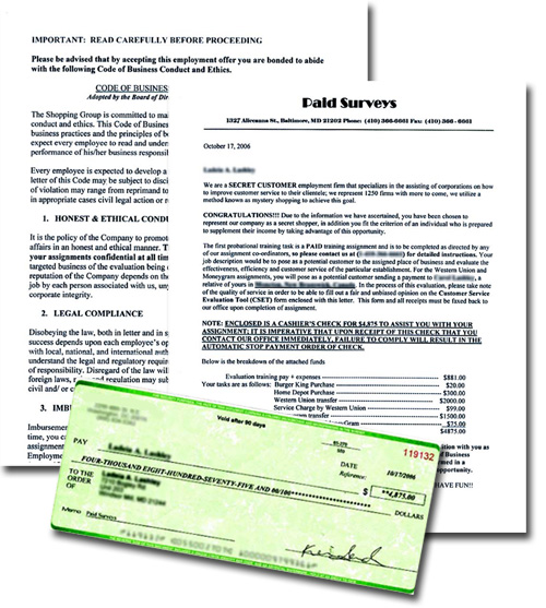 work from home scam letter