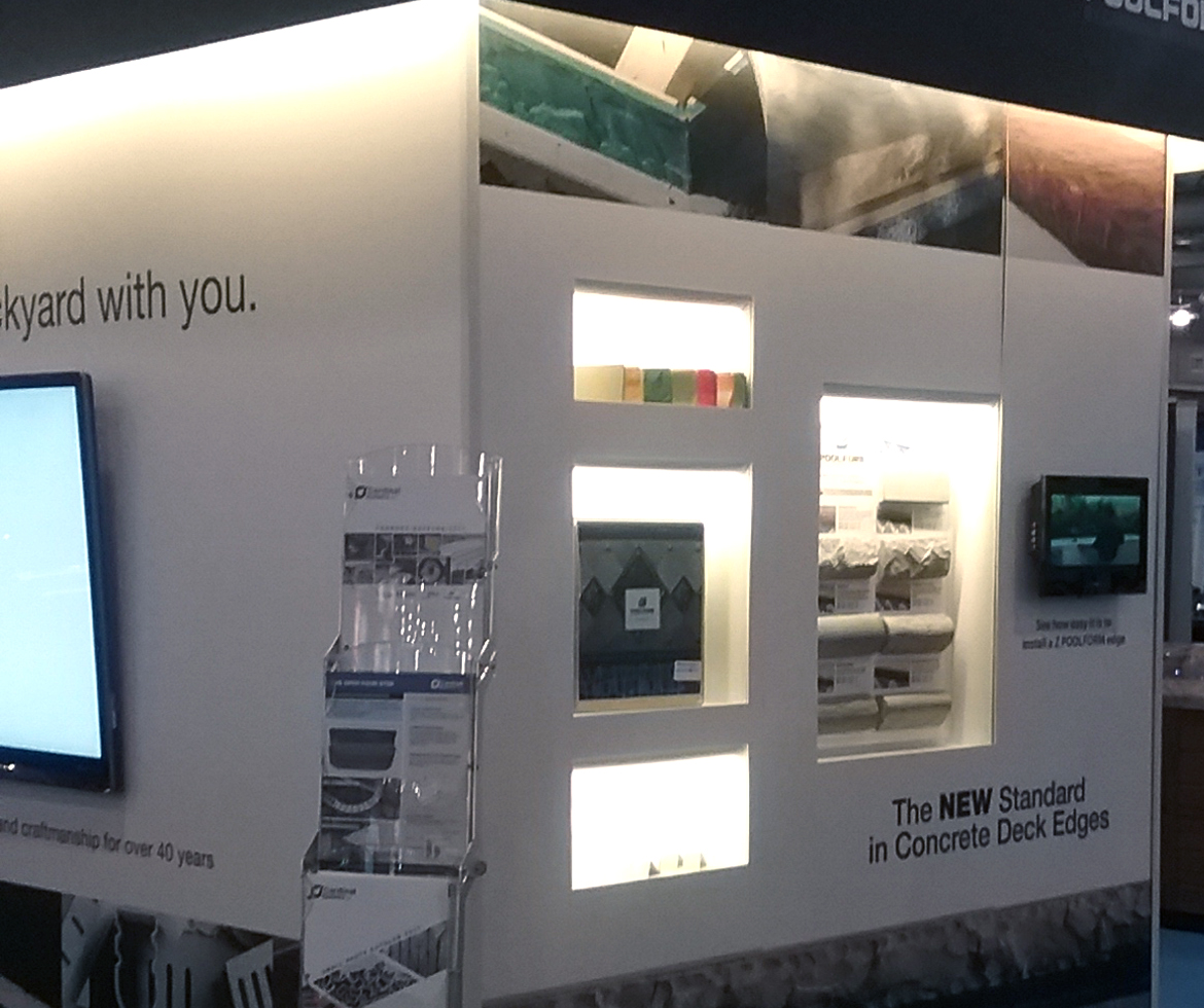 Cardinal Trade Show, closet, side with Zpoolform product and video